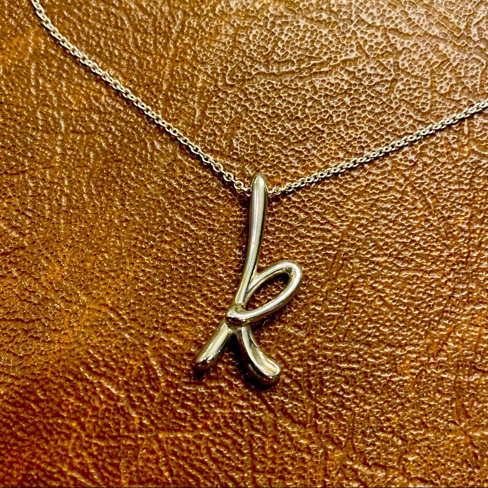 Tiffany & Co. Elsa Peretti “K” Pendant Necklace, Sterling Silver